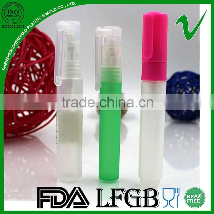 PP material cylinder 10ml spray plastic bottle for cosmetic