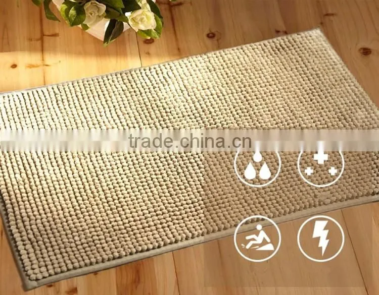 non skid SEBS back washable chenille mat