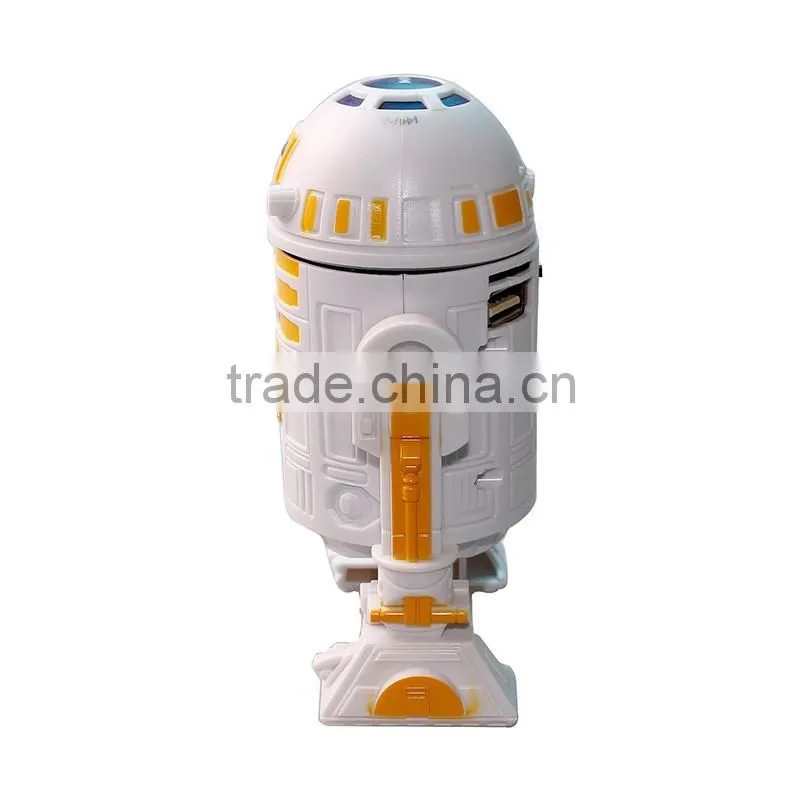 Cute robot cartoon led light mini bluetooth speaker with fm radio made in china