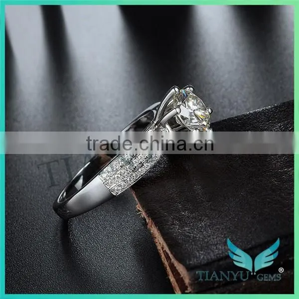 Lady's Sliver Ring 1Carat Moissanite Rings Wedding,Engagement Rings