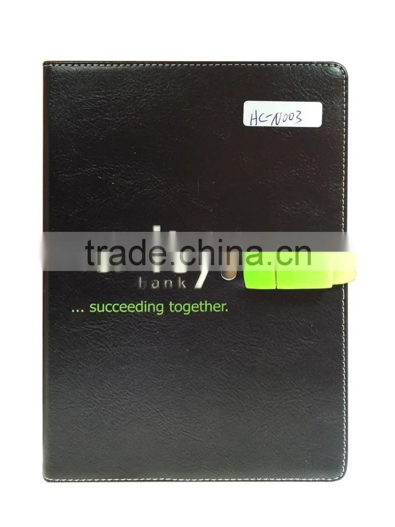 logo leather notebook USB flash drive 2.0 notebook logo leather notebook