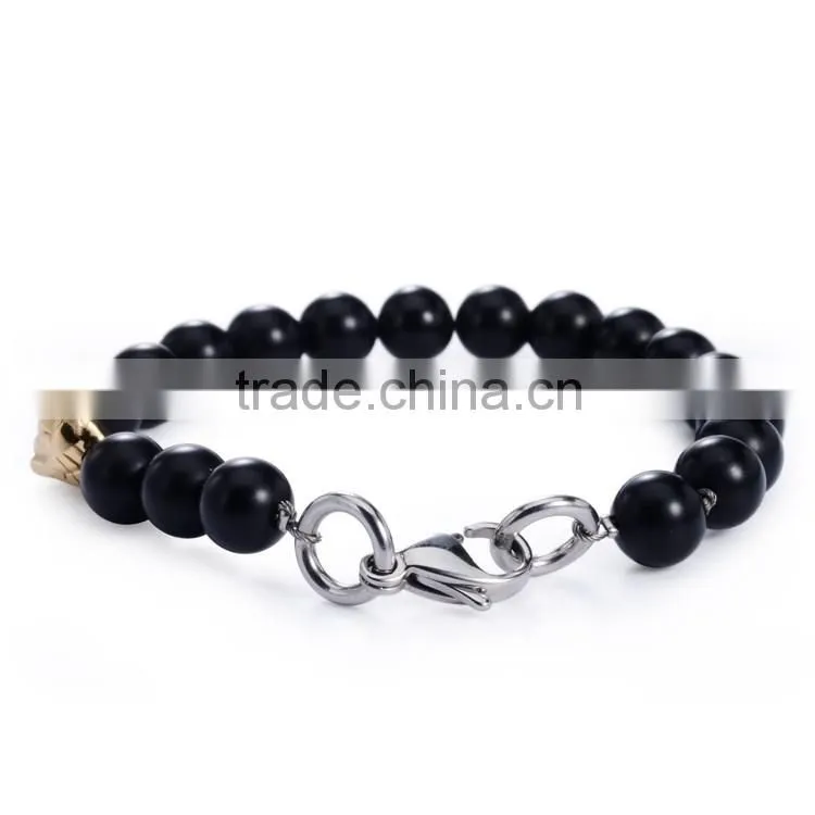 classic design small black gay agate bead bracelet