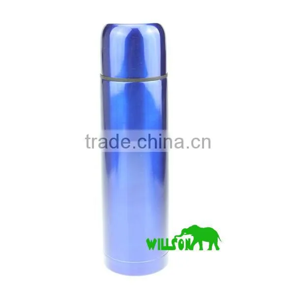 thermos double wall stainless steel bullet vacuum flask with strap