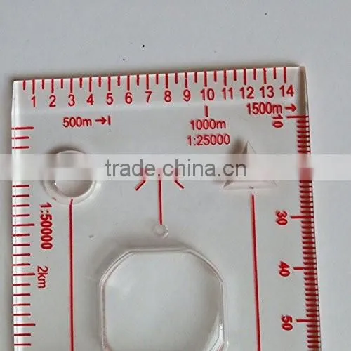 E015 Baseplate Ruler Scouts Camping Hiking Orienteering All in 1 Map Scale Compass