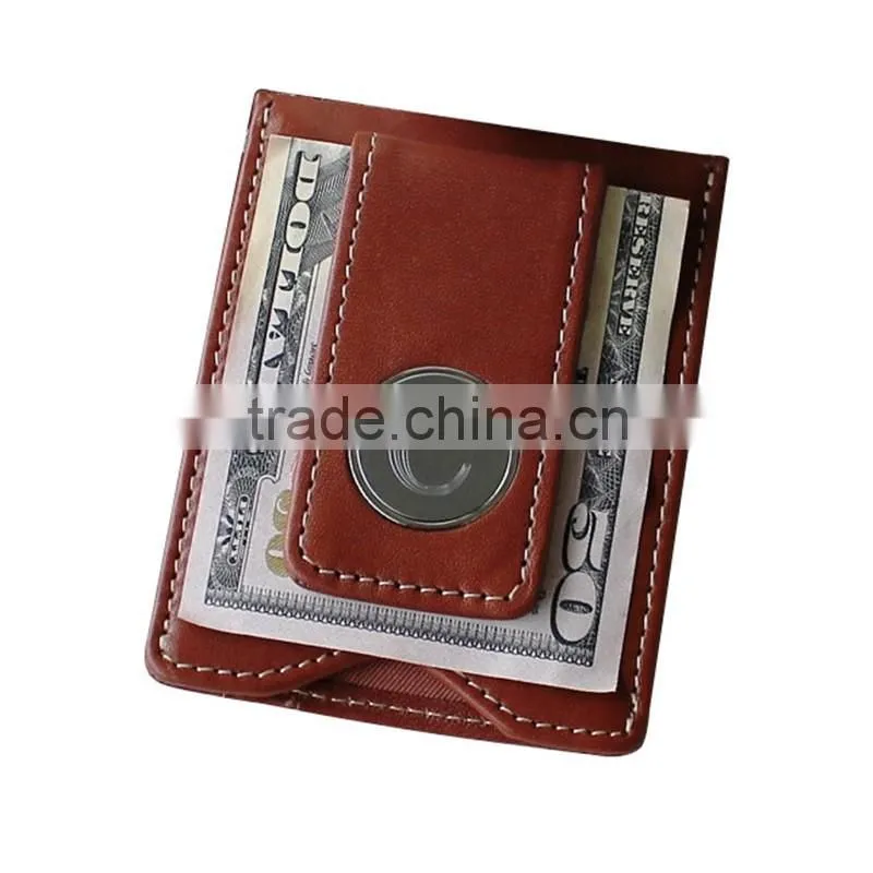 wholesale Men's Leather Wallet RFID Blocking Card Holder American Anti-scan card package Money Clip