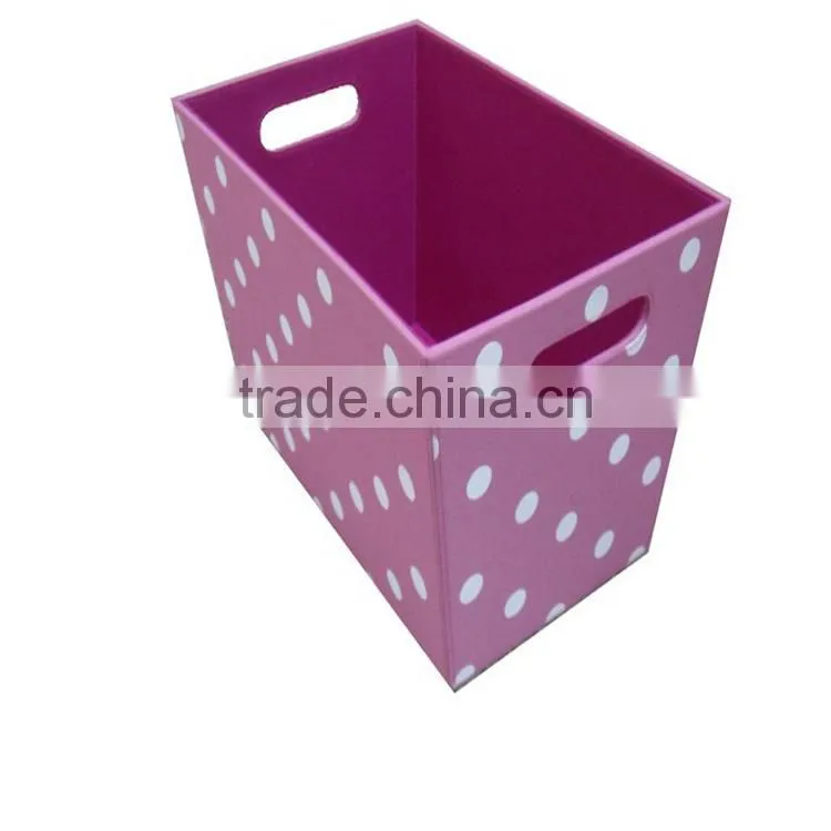 2013 hot sale foldalbe rectangular leather paper storage box