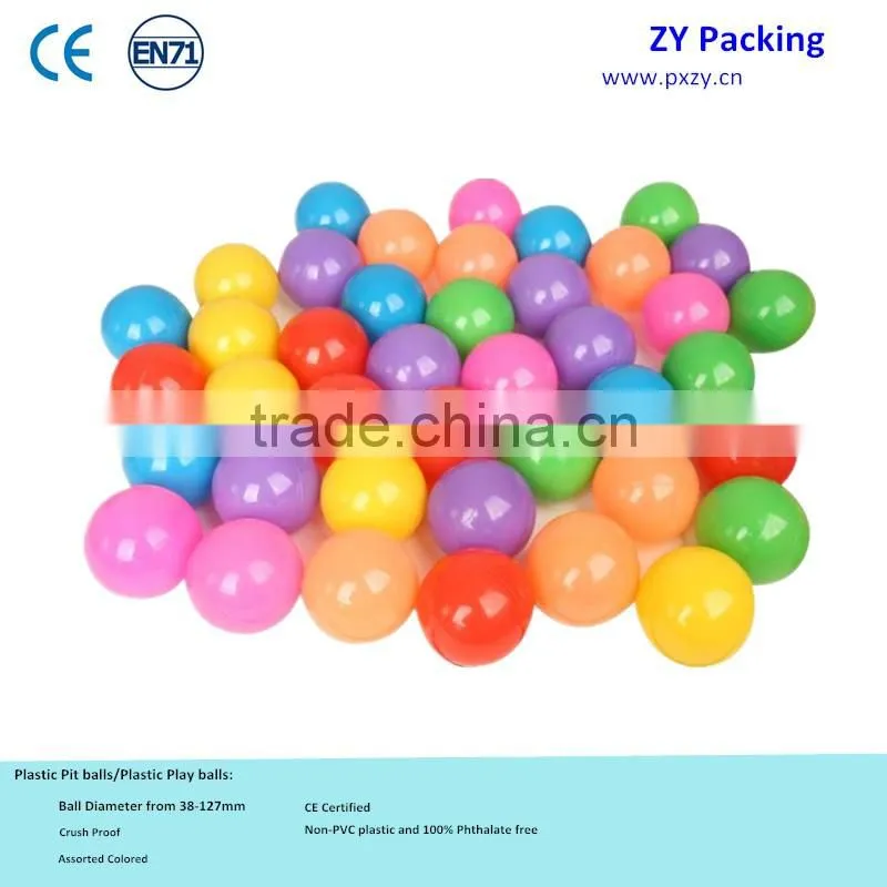 Assorted Color Non-PVC plastic and 100% Phthalate free Ball Pit Balls with CE Certificated