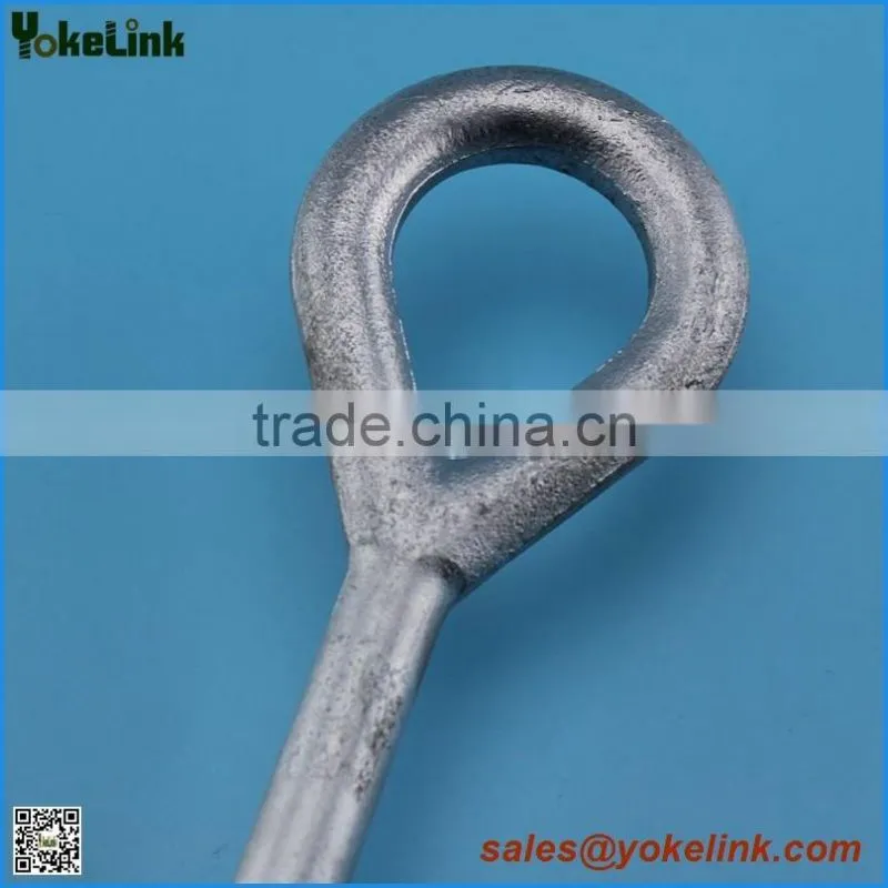 5/8'' carbon steel HDG pole line hardware galvanized oval eye bolts