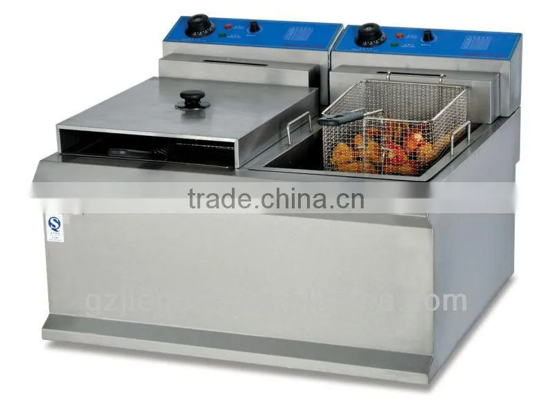 industrial electric double basket deep fat fryer machine