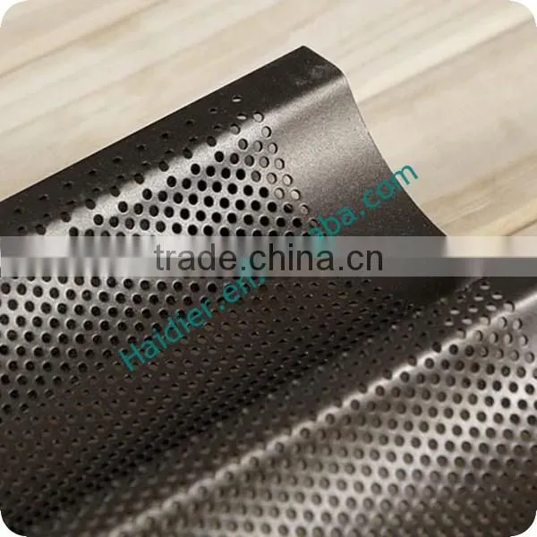Aluminum alloy 5 grooves 400*600 perforated teflon coated baguette tray/ french bread baking tray