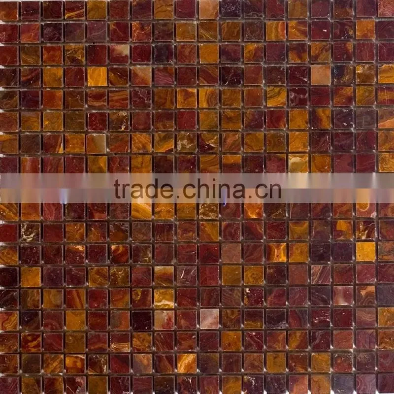 UNIQUE DESIGNS CUSTOM MADE MULTI RED ONYX MOSAIC TILES COLLECTIONS