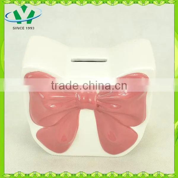 Bowknot handbag ceramic coin banks wholesale