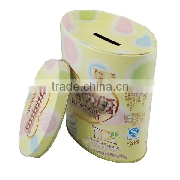 oval coin tin with metal lid