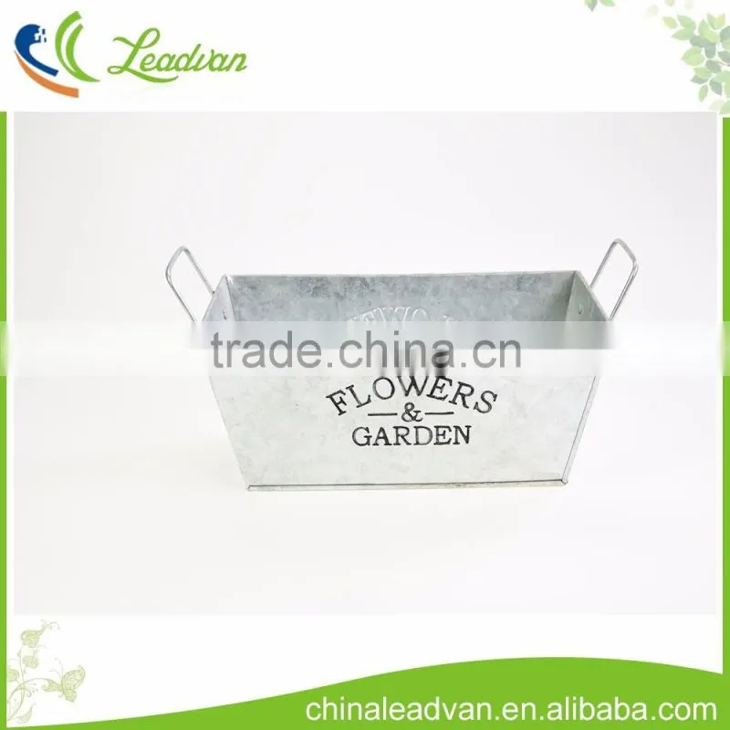 2017 new design garden & home decorate hot sale square metal iron hanging long flower pot