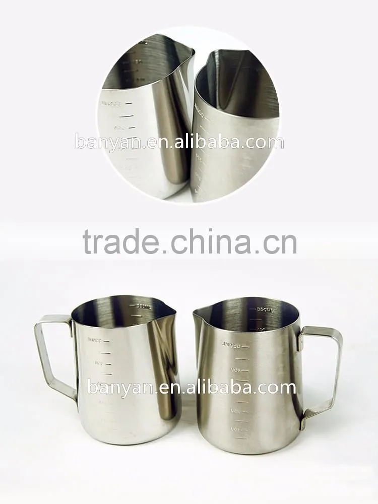Stainless Steel Milk Cup Milk Frothing Pitcher 12oz Stainless Steel Milk Pot