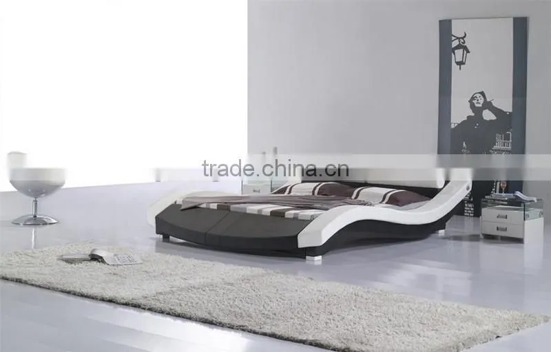 Fahsion S Shaped PU Leather Home Furniture Soft Bed