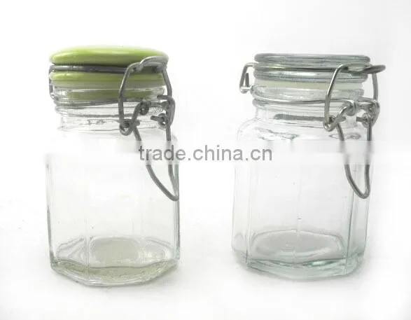 2016 zibo airtight clear cylinder pepper and salt jar with clamp lid for kitchen