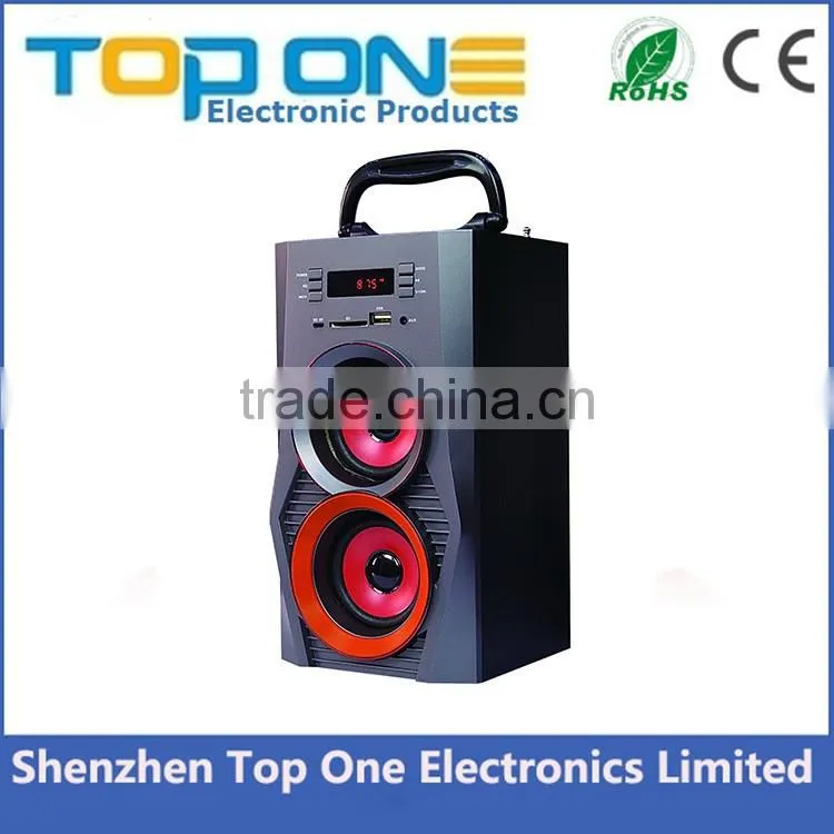New launch portable wooden karaoke bluetooth speaker with wireless microphone
