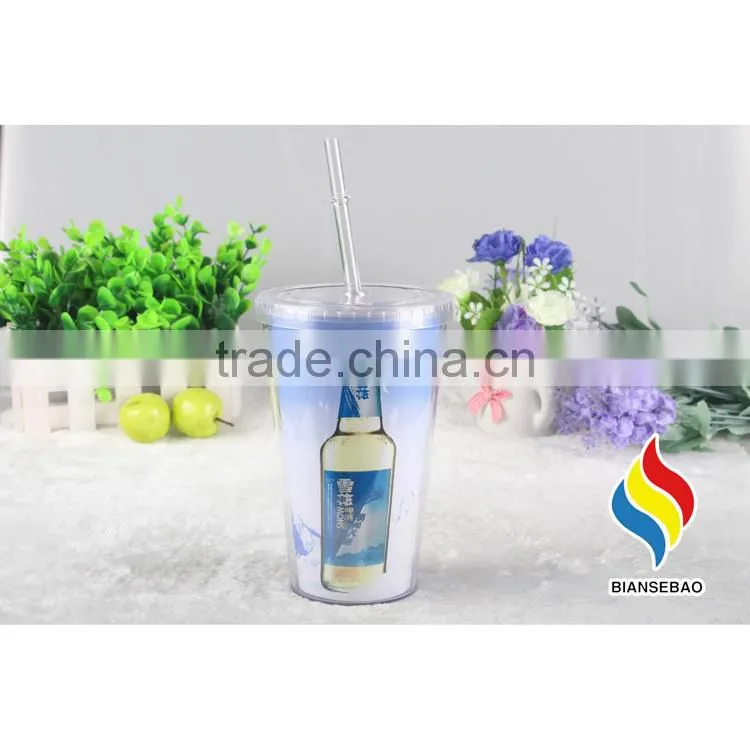 Promotion AS FDA passed plastic double wall tumbler