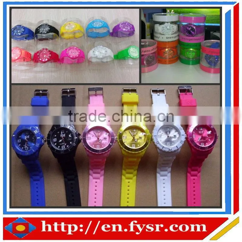 2013 new hot sales ladies silicon watch with date, colorful fashion silicone watch