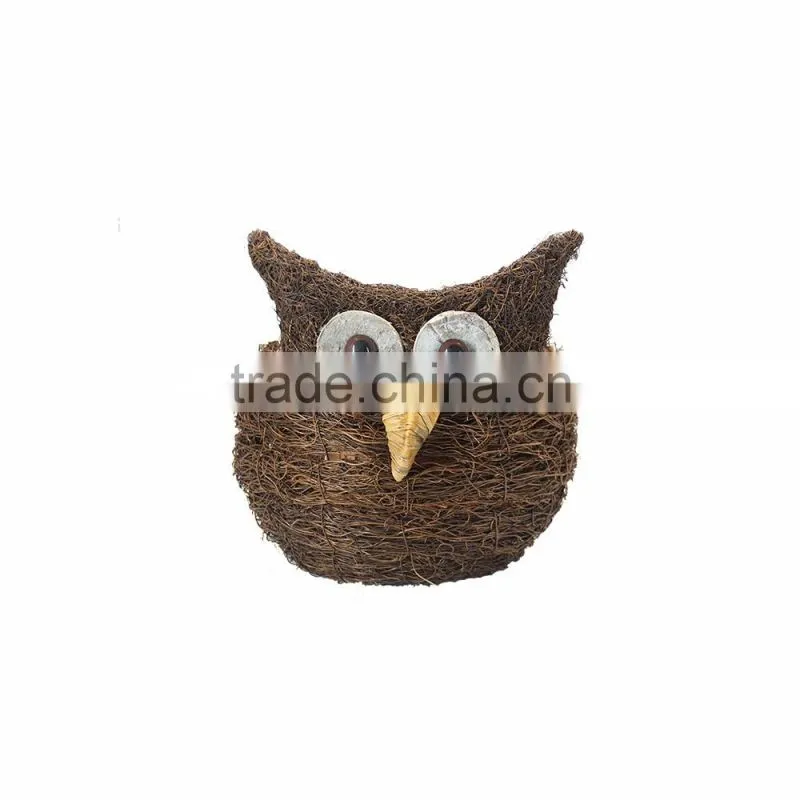 Natural Rattan Handmade Bird Shape For Garden Planting Planter