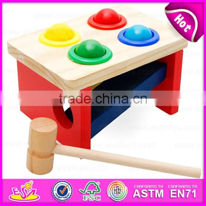 2016 hot sale baby wooden toy hammer W11G023