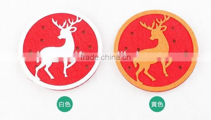 New Year Gifts Colorful Round Christmas Cartoon Fabric Coaster Wholesale