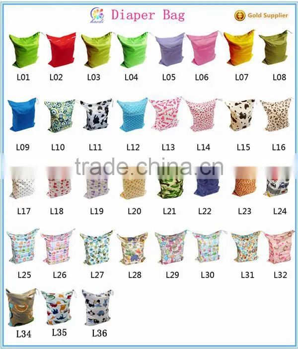 Washable Reusable Waterproof Cloth Diaper Wetbag, Zip-closure Wet Dry Bag,AI2 all in one size diaper wetbag