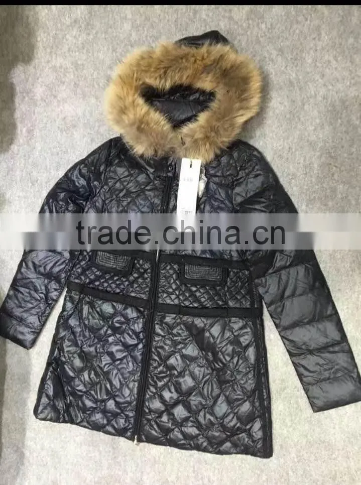 GZY down filled jacket warehouse guangzhou mixed coat winter anti-static cheap china stock 2017 good quality