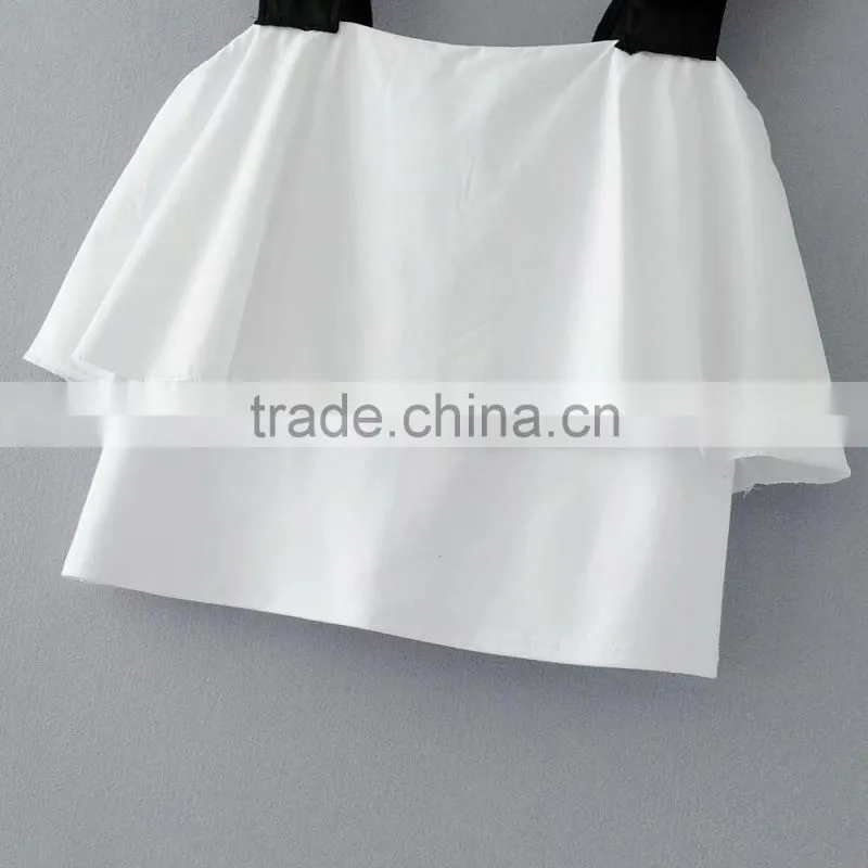 Women latest design wholesale contrast double layered tank top