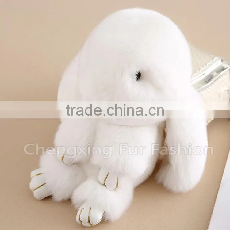CX-R-10 Lastest Design Hot Fashion Cheap Custom Rex Rabbit Fur Keychain