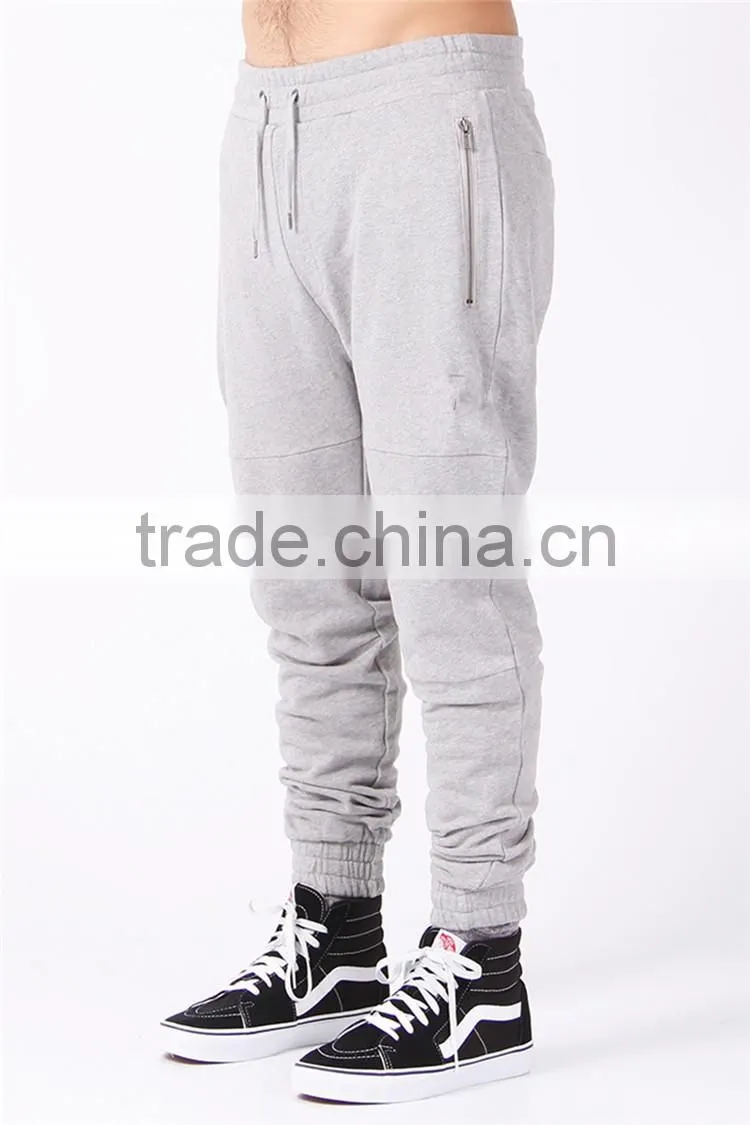 Top fashion pants blank loose grey jogger cotton trousers for men