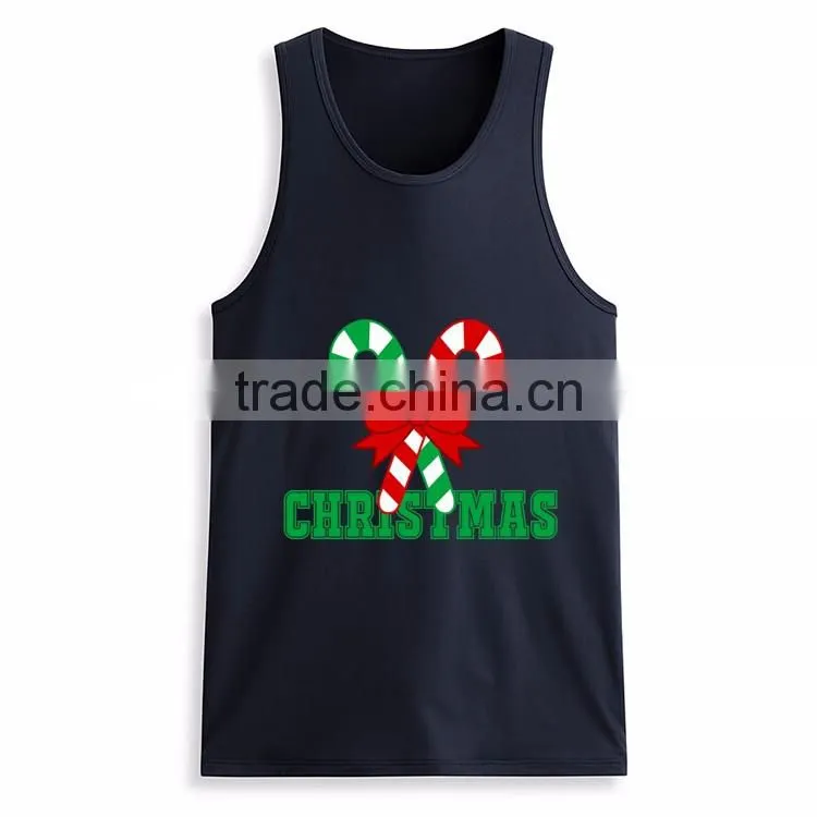 Latest fashion printing design custom wholesale mens 100 cotton tank top