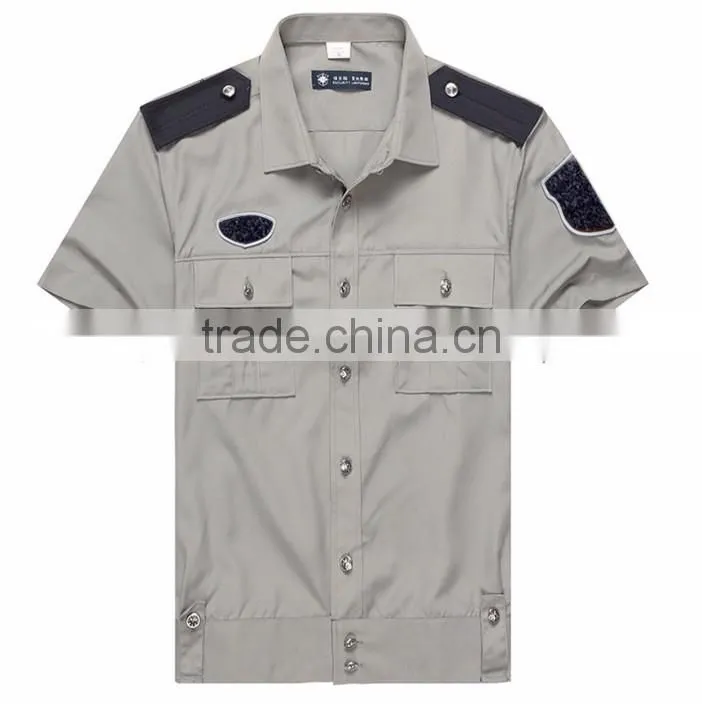 OEM custom logo unisex long sleeve security clothing guard uniform shirt