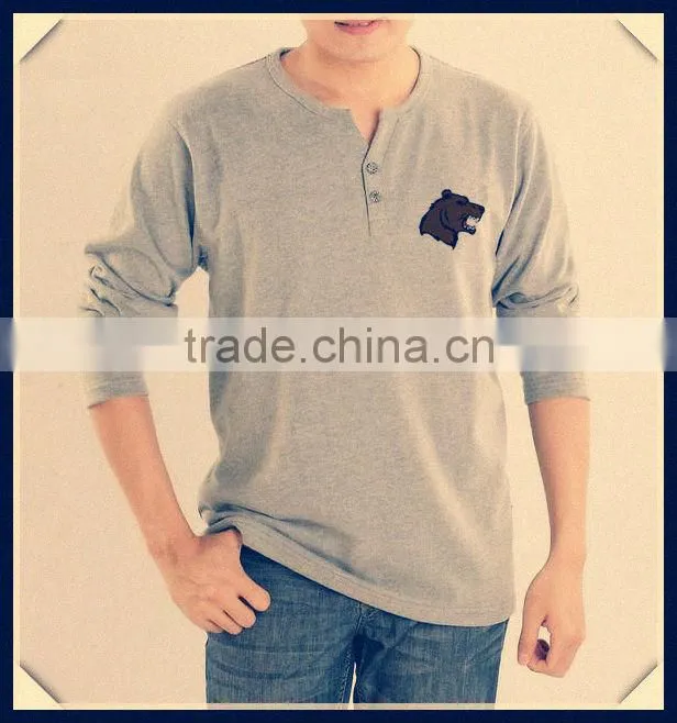 Long sleeve mens emboridery fleece tshirts 201320