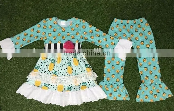 Wholesale 2016 new arrival long sleeve lovely printed cotton kids clothes china