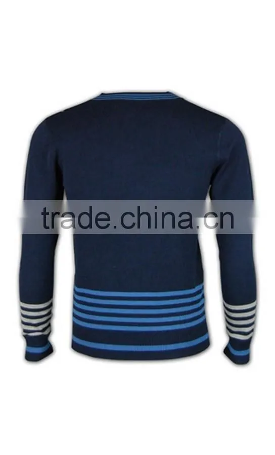 ISO9001/BSCI Manufature popular navy blue fitted pullover cardigan sweater