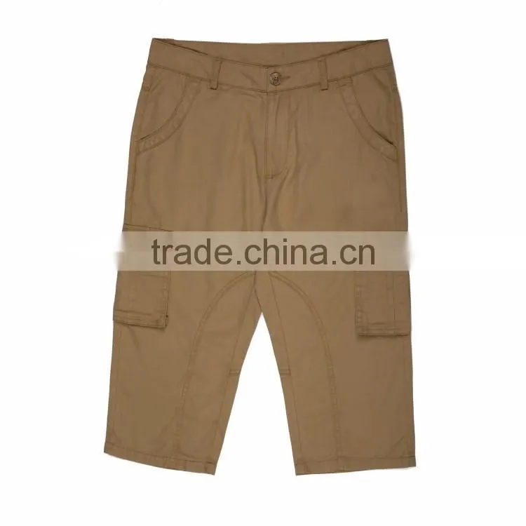 Wholesale latest design 100% cotton pocket square box cargo work pants european style fashion 3/4 men's short pants