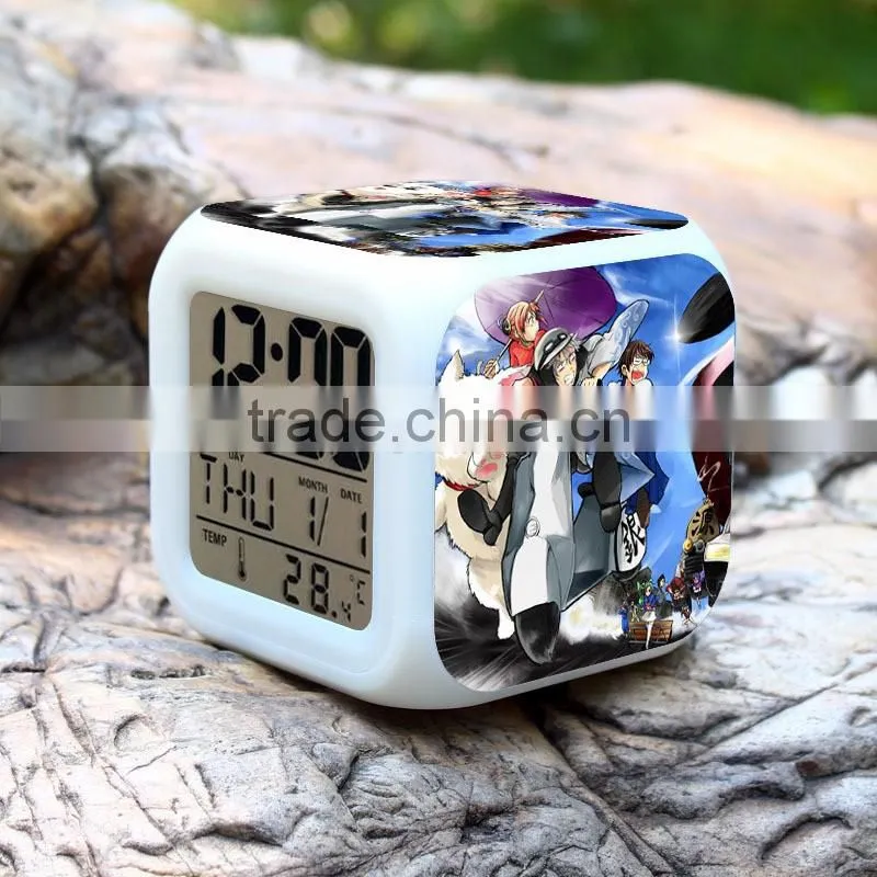 (Hot Anime) Led clock Gin Tama Alarm clock,LED digital clock, low price led digital clock display