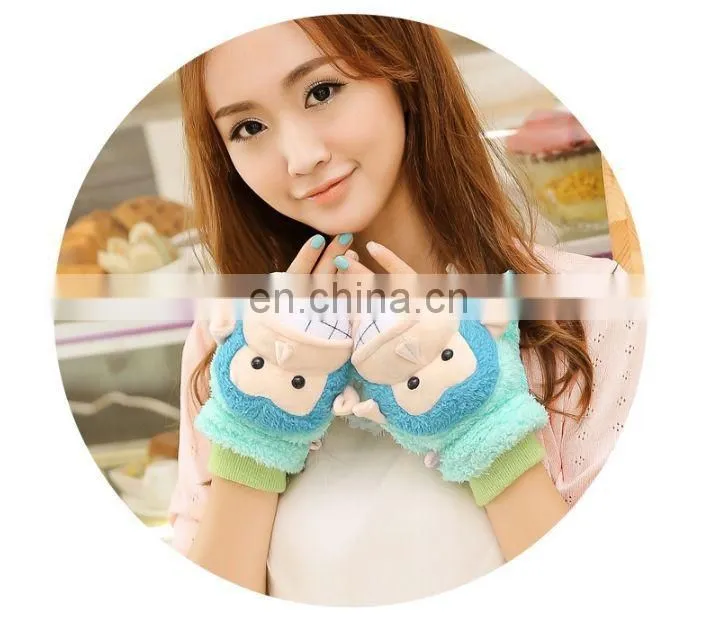 new design useful colorful warm soft women animal gloves the factory