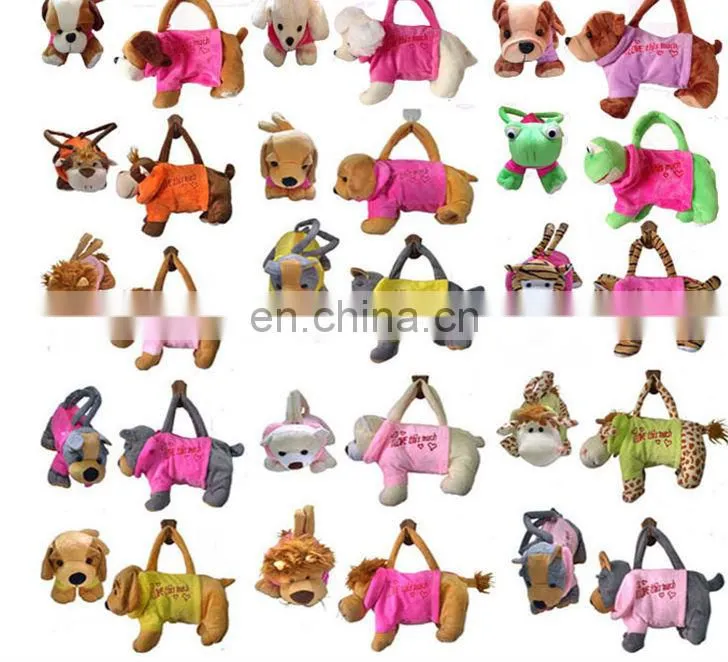 15 kinds of animal plush handbag soft toy