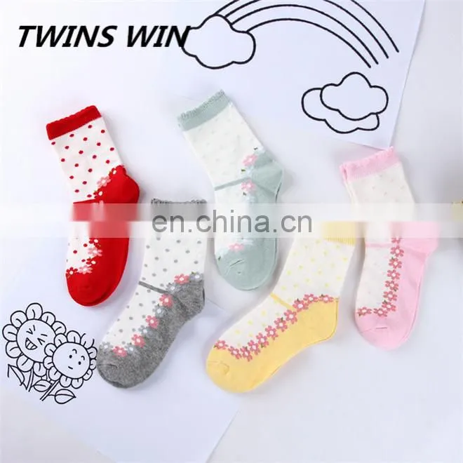 European 2018 new products wholesale children cartoon cute winter warm printed woven cotton knee short sock