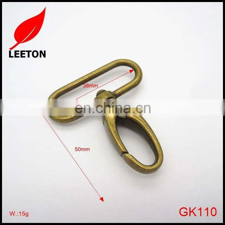 Zinc alloy 38mm anti-brass swivel snap hook for bag