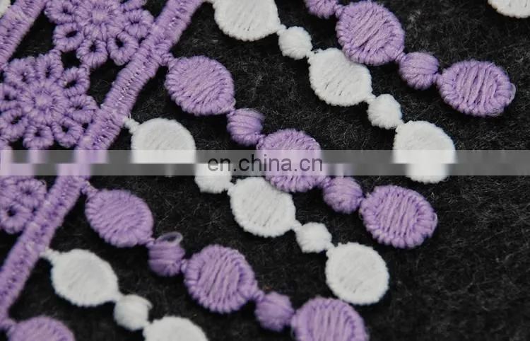 New fancy embroidery polyester lace trim lollipop lace fringe trim for garment