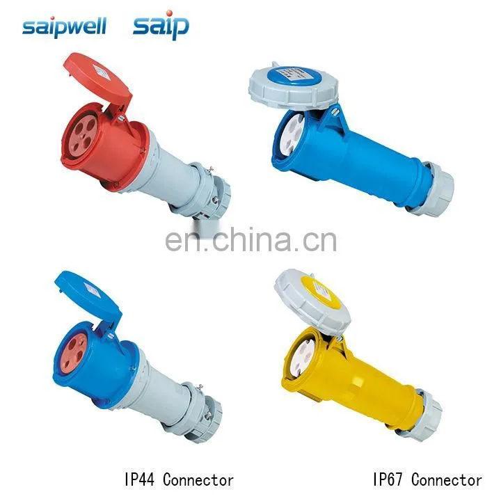 Saip Group CEE/ IEC International Standard industrial plugs and sockets 4 poles / 63A / 400VAC outside installation type