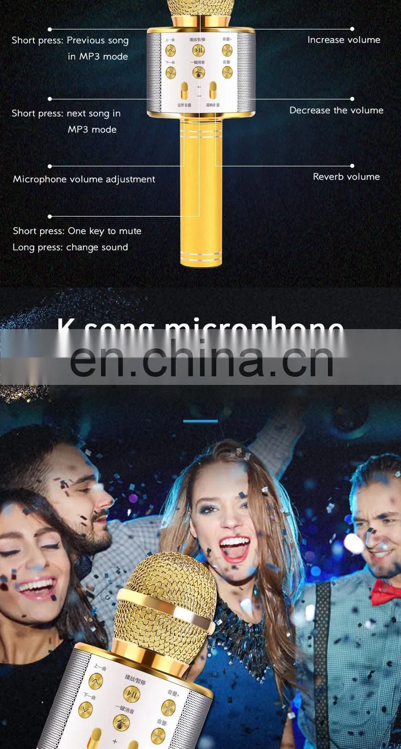 Handheld wireless microphone professional Portable Factory wholesale 2020 new product For USB for karaoke microphone