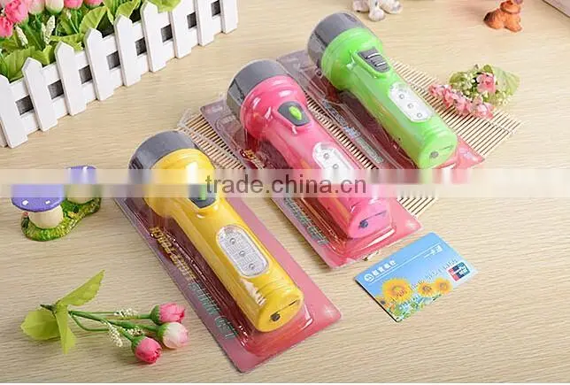 Indoor cheap 6+3led plastic rechargeable flashlight