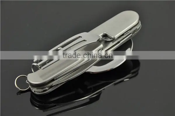 Good quality stainless steel camping fork knife spoon set