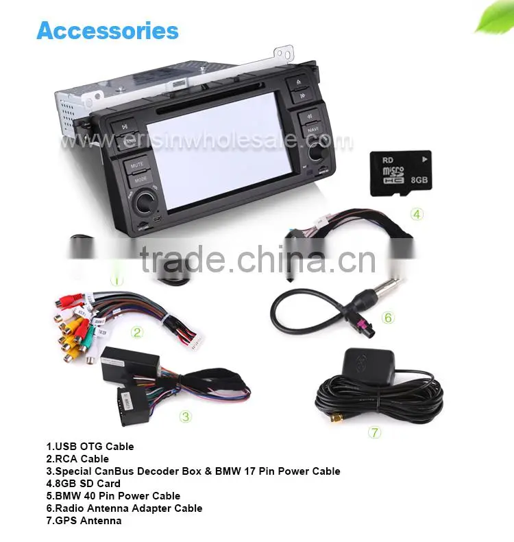 Erisin ES7246C The Newest 7 inch Single Din Touch Screen Car DVD Player for E46