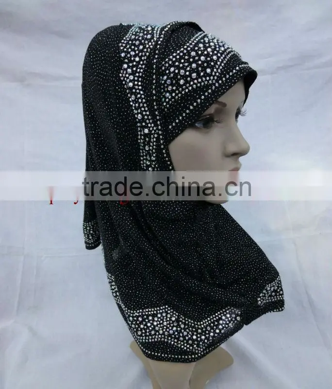 A475 Popular beaded 2pcs hijabs al amira